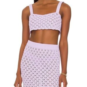 For Love and Lemons Charlotte Crochet crop Top and Skirt Set size large